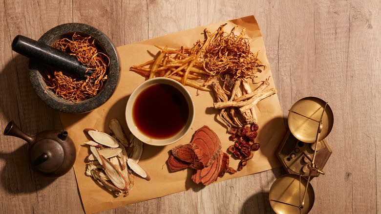 Teacup with dried ingredients