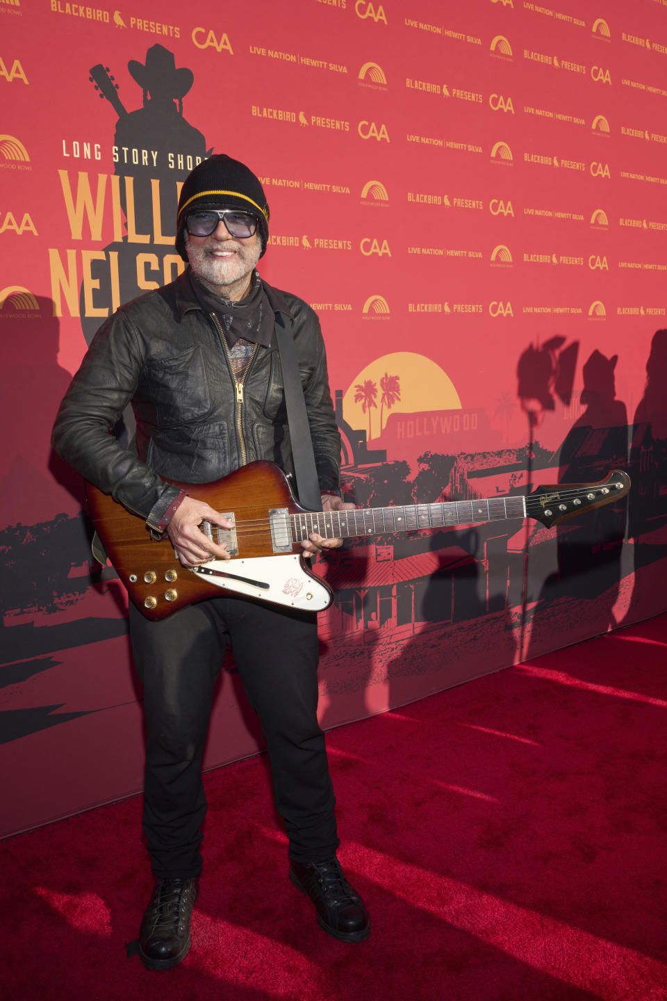 Daniel Lanois arrives at Willie Nelson 90, celebrating the singer's 90th birthday on Saturday, April 29, 2023, at the Hollywood Bowl in Los Angeles. (Photo by Allison Dinner/Invision/AP)