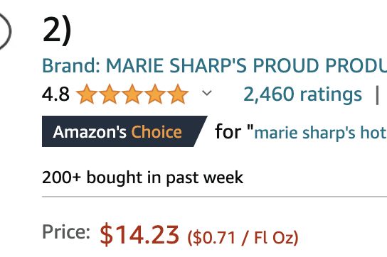 a screenshot of amazon star reviews for marie sharp