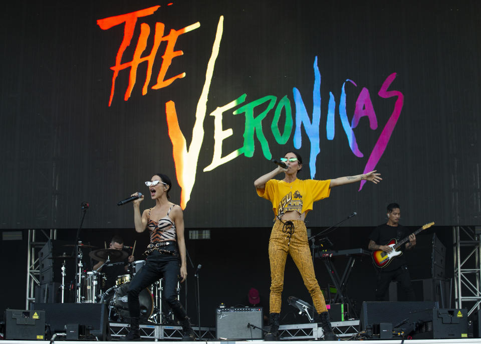 The Veronicas performing onstage