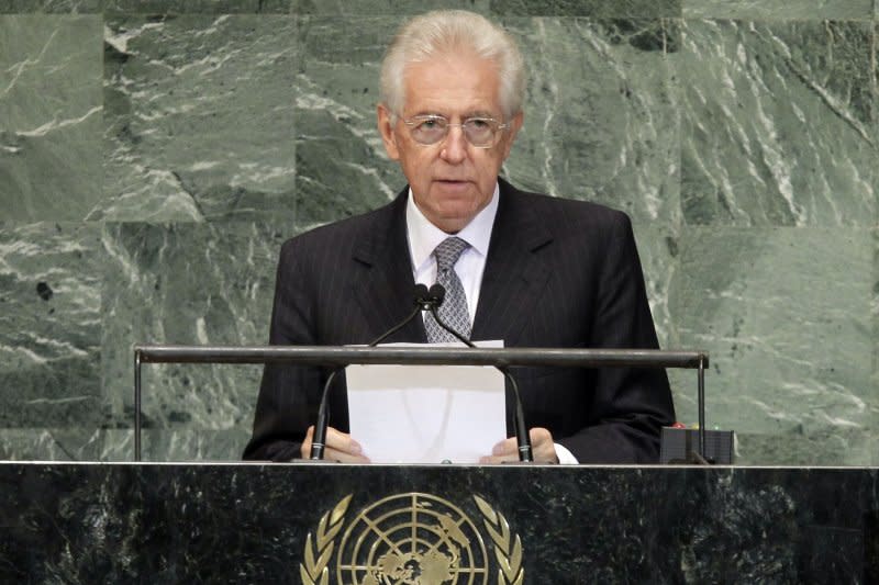 On November 13, 2011, Mario Monti, an economist and former EU commissioner, was picked to succeed Silvio Berlusconi as Italy's prime minister. File Photo by John Angelillo/UPI
