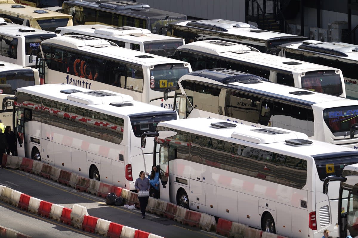Thousands of travellers heading to France by coach in recent days have been hit by delays  (PA Wire)