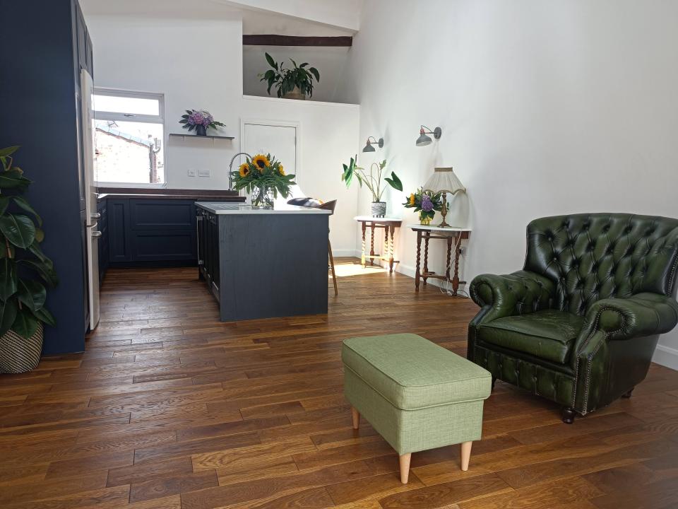 The completed second floor of her house.