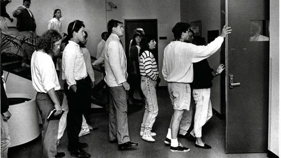 Later those charged had court hearings at the San Luis Obispo County Courthouse.