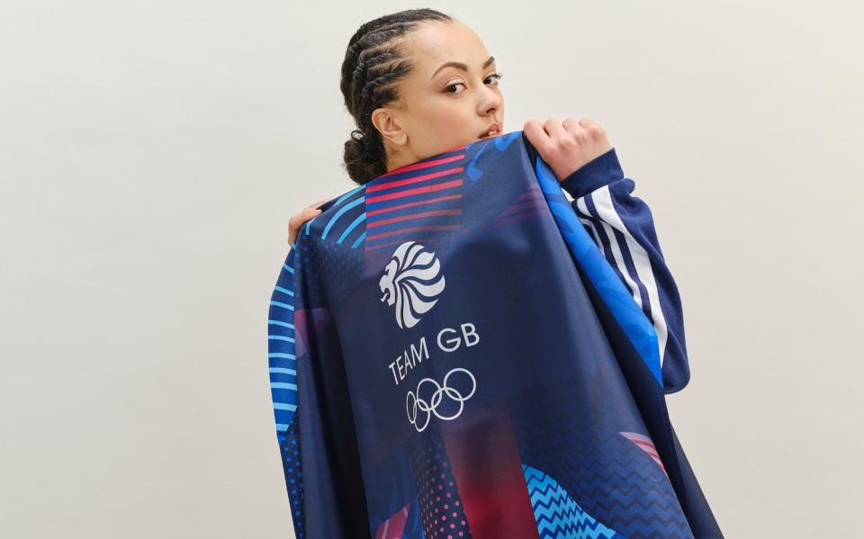 A Team GB supporters flag featuring the 'Union Jack' in different colour shades as part of the new merchandise designs