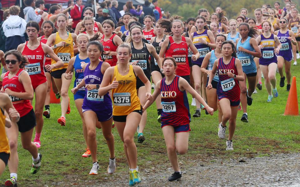 Runners compete in the Section 1 Coaches Cross-Country Invitational at Bowdoin Park in Wappingers Falls Oct. 21, 2023.