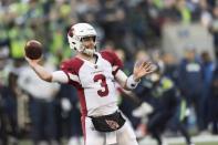 FILE PHOTO: Dec 30, 2018; Seattle, WA, USA; Arizona Cardinals quarterback Josh Rosen (3) passes the ball against the Seattle Seahawks during the first half at CenturyLink Field. Mandatory Credit: Steven Bisig-USA TODAY Sports