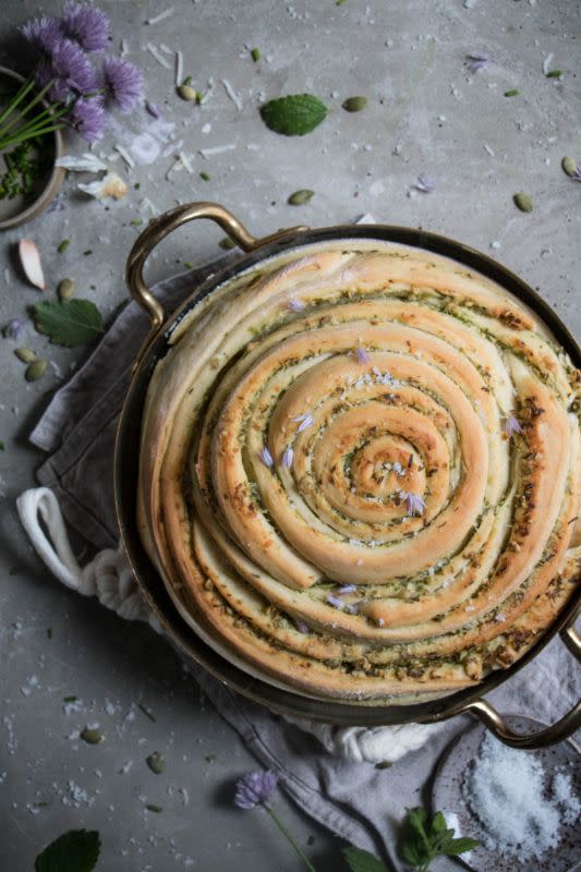 Chive and Pumpkin Seed Pesto Loaf