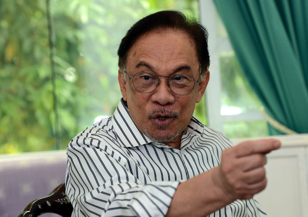 PKR president Datuk Seri Anwar Ibrahim in an interview with Bernama in Petaling Jaya September 11, 2020. — Bernama pic