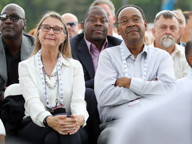 <p>Mary DeCicco/MLB Photos/Getty</p> Dorothy Jeter and Dr. Sanderson Charles Jeter attend the 2021 Hall of Fame Induction Ceremony