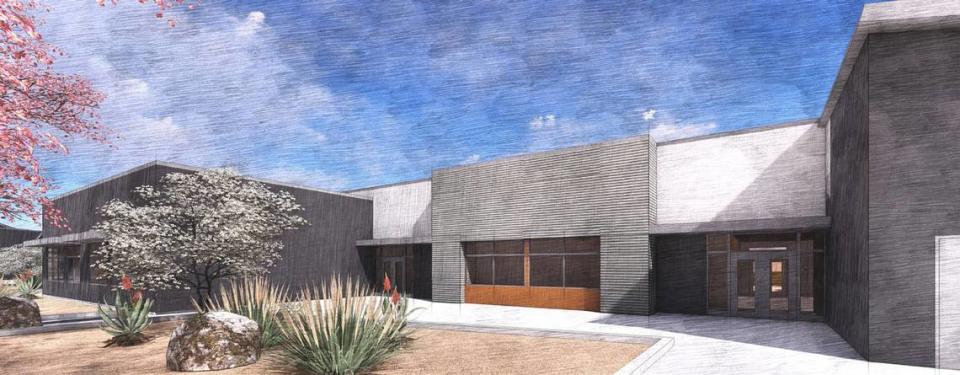 Digital rendering of Hirayama Elementary School in the Clovis Unified School District. The district’s 35th elementary school is the first school in Clovis named after a Japanese American person and is scheduled to open in August 2024.