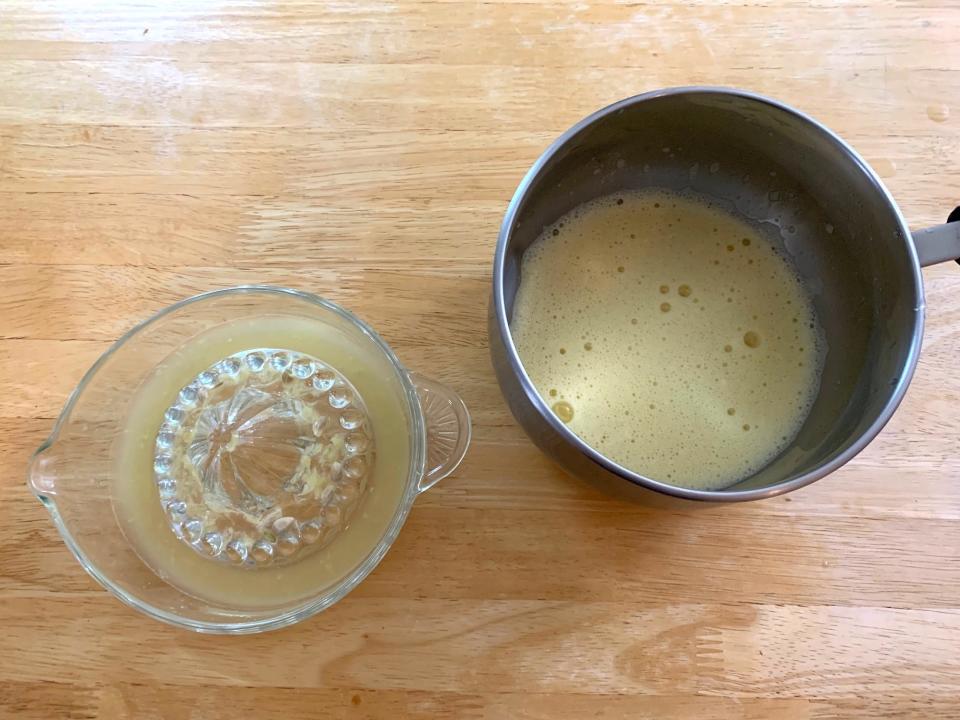 Making the Avgolemono for Anneta's Dad's Avgolemono Soup