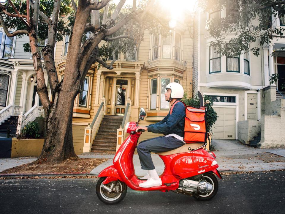 DoorDash driver on scooter