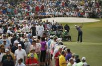 Jordan Spieth of the U.S. hits off the third tee during second round play of the Masters golf tournament at the Augusta National Golf Course in Augusta, Georgia April 10, 2015. REUTERS/Phil Noble