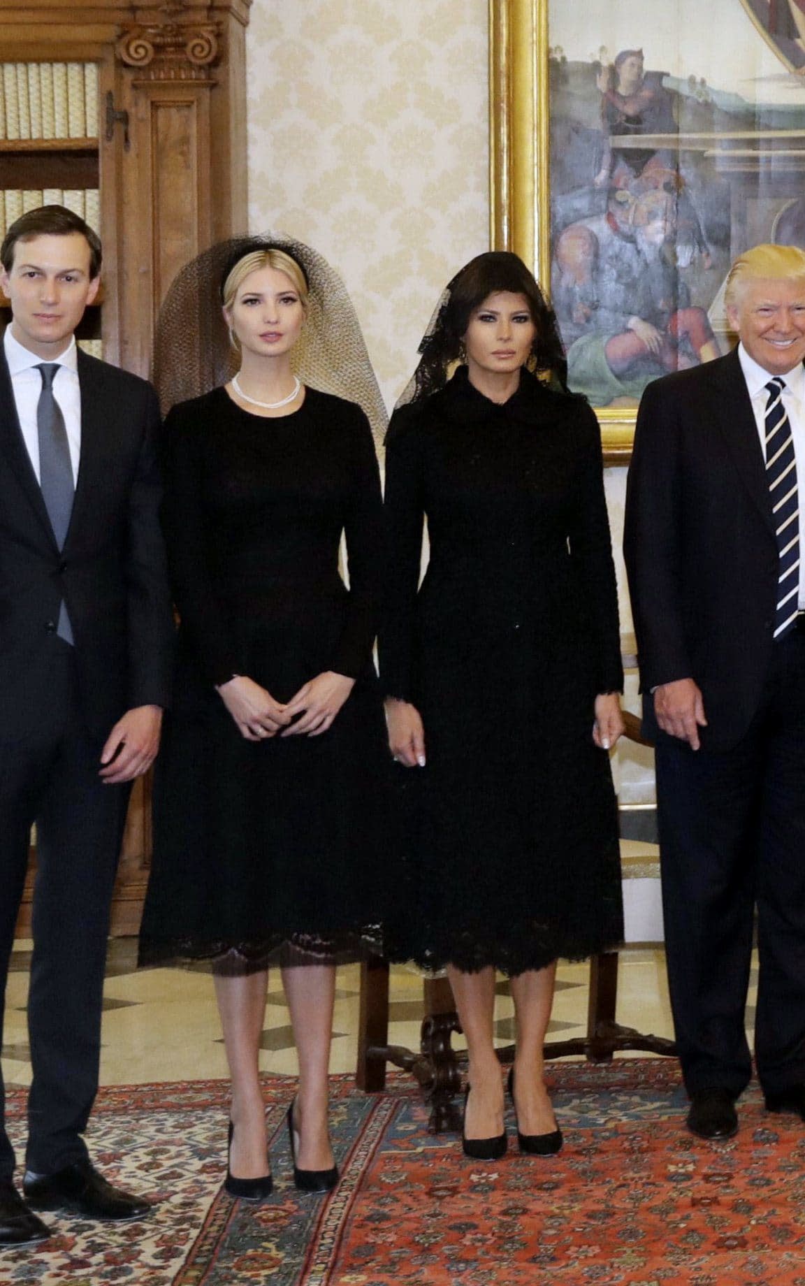 Ivanka and Melania Trump at the Vatican this morning - ANSA/AP POOL