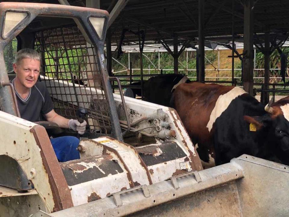 Chris on the farm in Okinawa. PA REAL LIFE