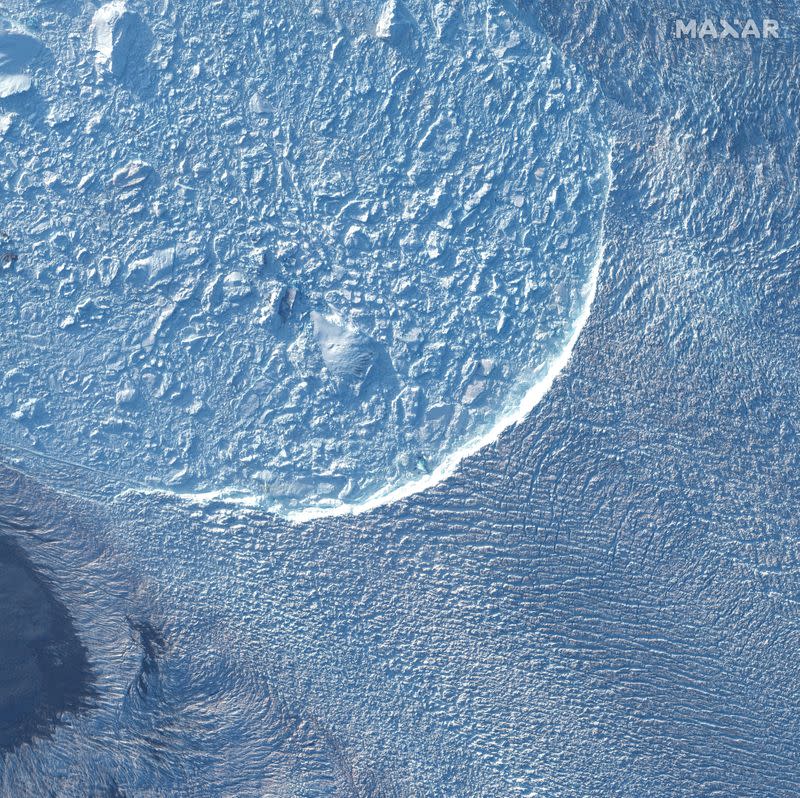 A handout satellite photo of Jakobshavn glacier