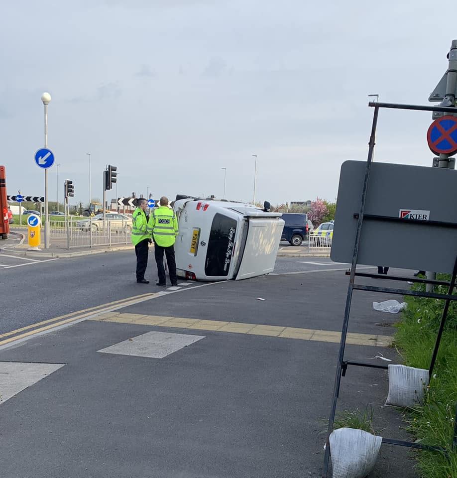 Lancashire Telegraph: Police at scene of crash