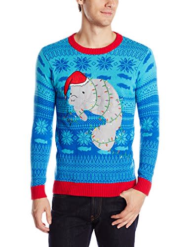 Festive Manatee Ugly Christmas Sweater