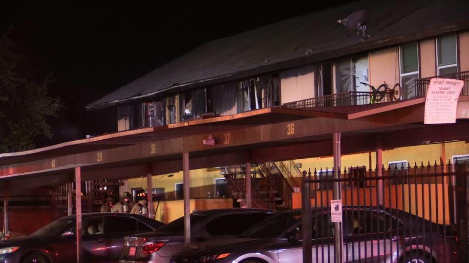 A fire was put out that started on the second story of an apartment complex near Fresno State on Thursday, June 9, 2023.