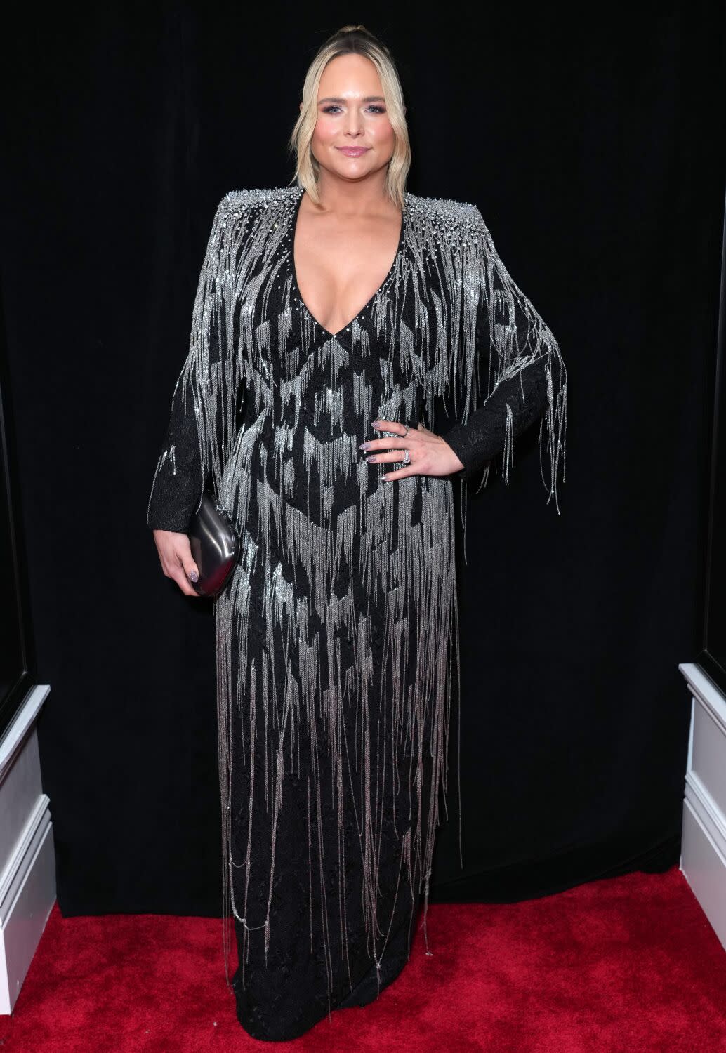 Miranda Lambert on the 2023 Grammy Awards red carpet.