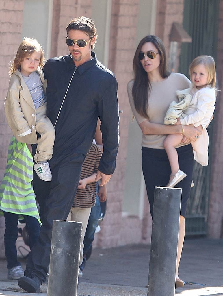 Pitt Jolie With Kids New Orleans