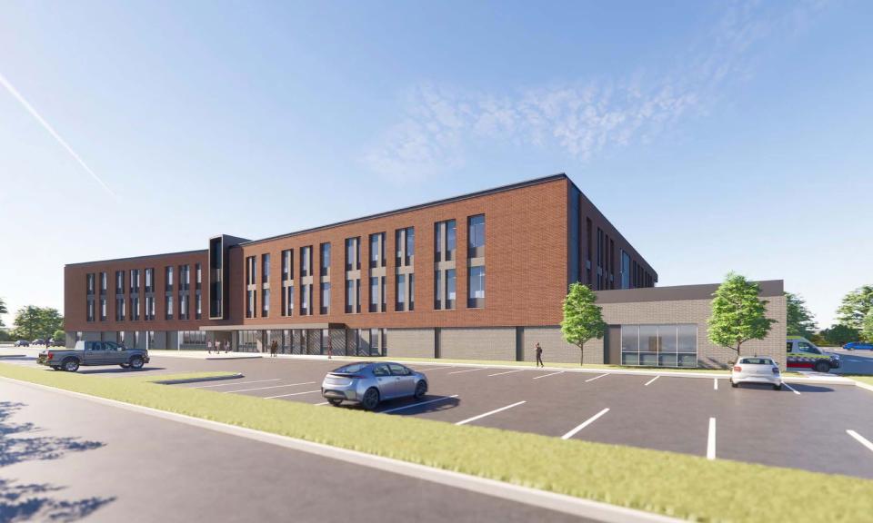 This is a rendering of Roane State Community College’s new 130,000-square-foot facility, Knox Regional Health Sciences Education Center. It is set to open in fall 2025.