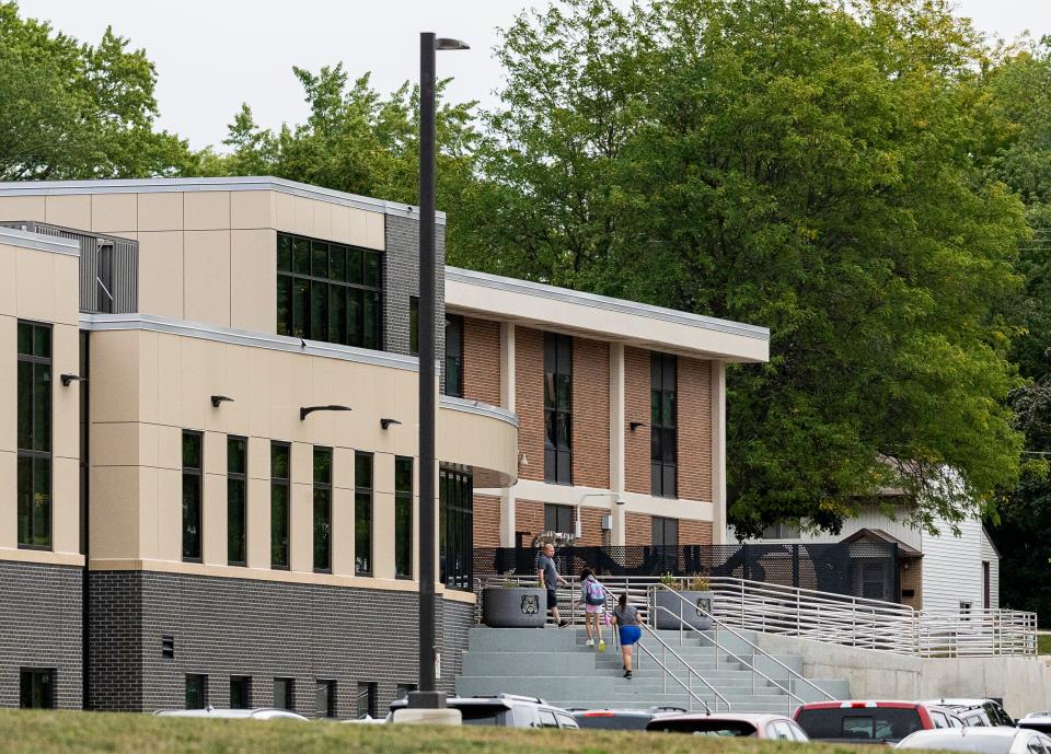 Students are seen entering Butler Middle School on Thursday September 7, 2023 at in Waukesha, Wis.