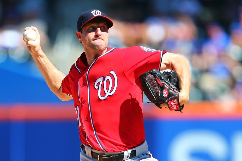 Max Scherzer pitched 25 more innings than Clayton Kershaw this season. (Getty Images)