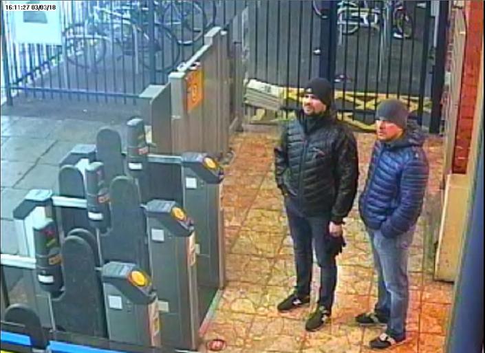 British police suspect Alexander Petrov and Ruslan Boshirov as the men who tried to kill Russian former double agent Sergei Skripal and his daughter Yulia in March 2018 (AFP Photo/HO)