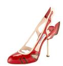 Prada's flame slingback pump is shown here.