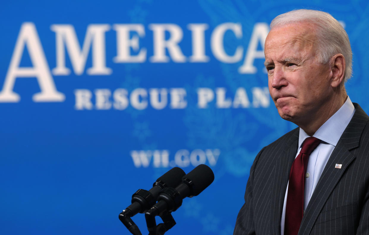 WASHINGTON, DC - President Biden announces changes to the Paycheck Protection Program. (Photo by Alex Wong/Getty Images)