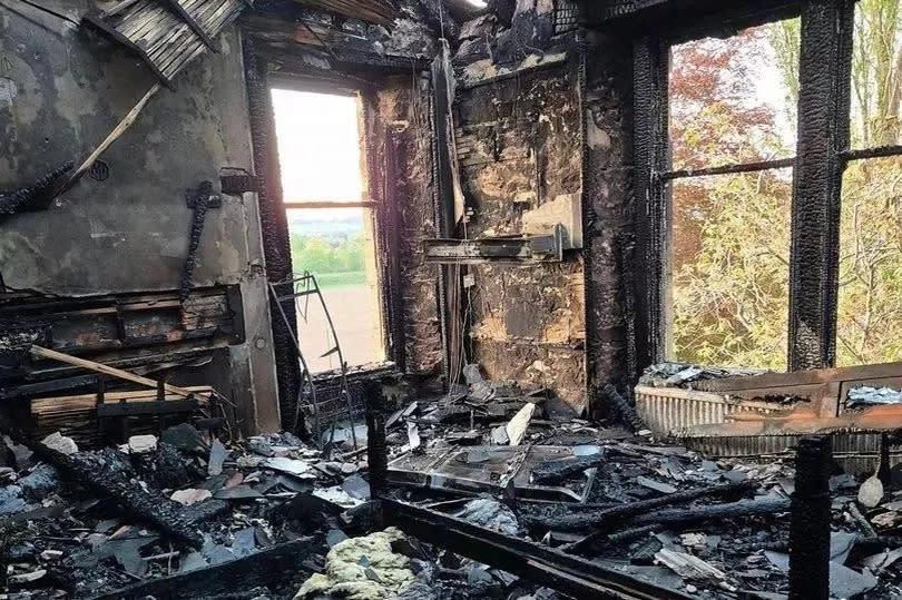 Fire rips through family home.