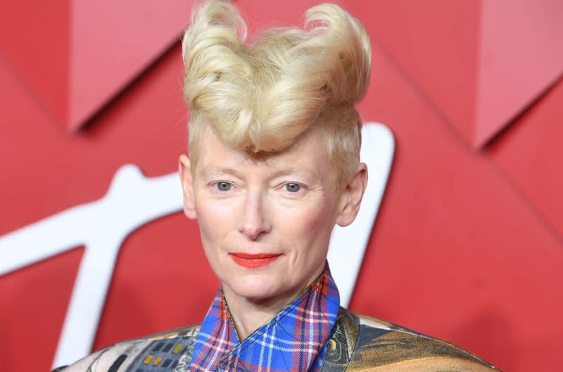 Tilda Swinton attends the Fashion Awards in London in December. File Photo by Rune Hellestad/UPI