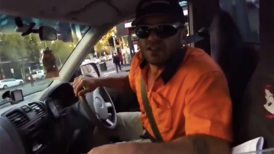 “Get out of my f***ing lane you c***,” one man yells. Photo: YouTube/Sean H