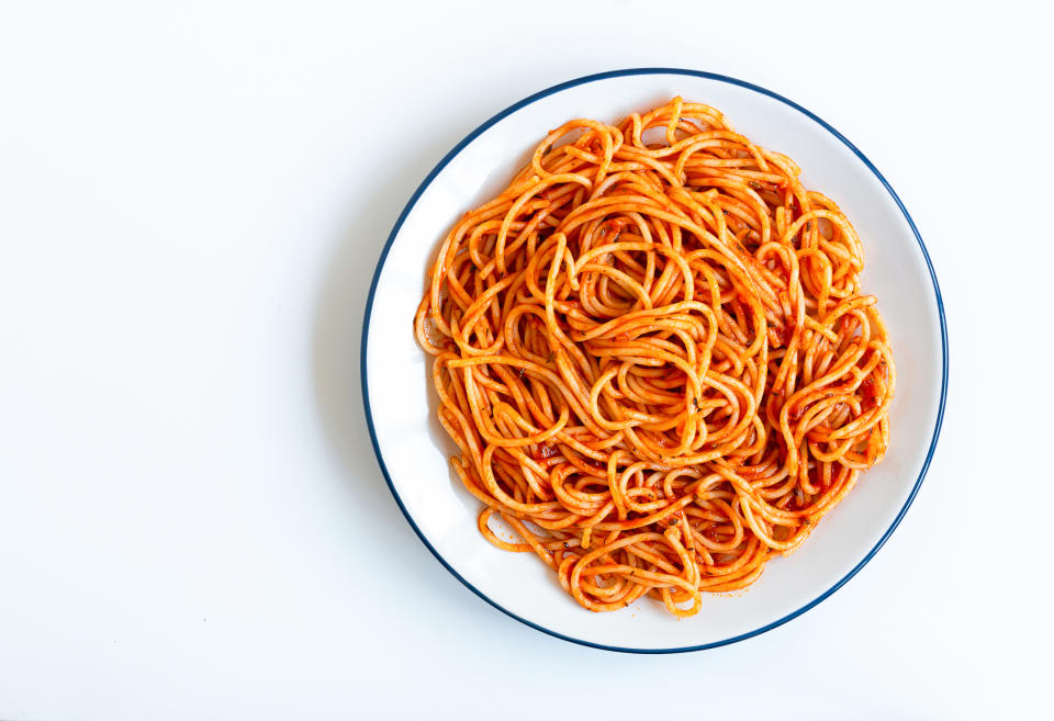 a bowl of spaghetti