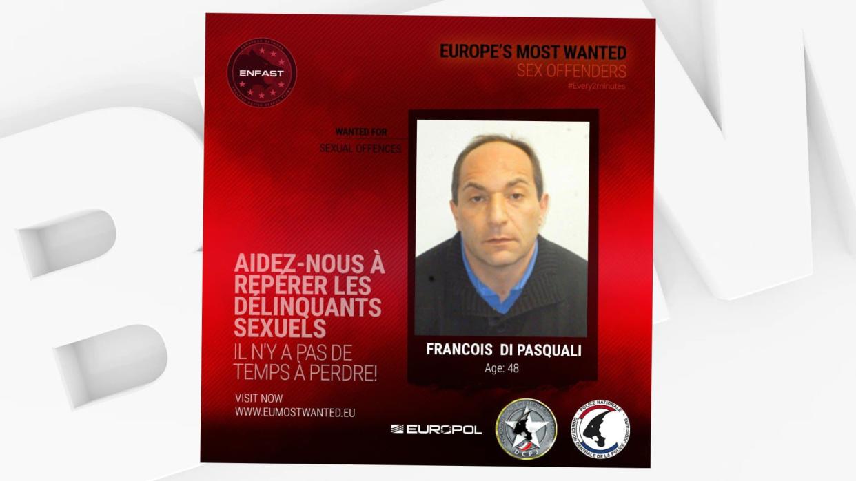 Europol diffuse, le 27 octobre 2020, la photo de François Di Pasquali, listé parmi 