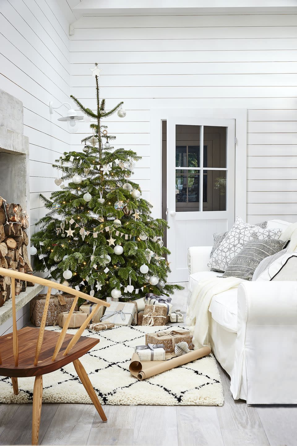 christmas living room decor scandi