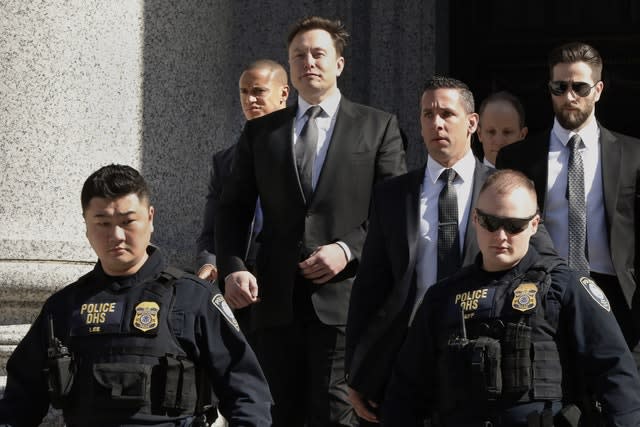 Elon Musk leaving court