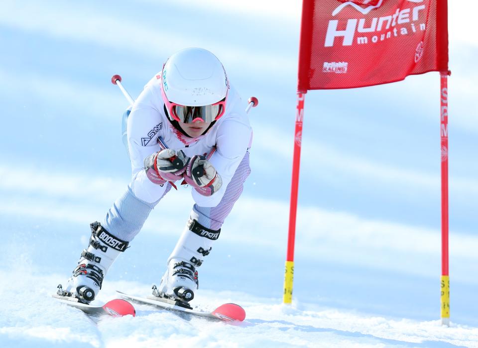 Mamaroneck's Maggie Roseberry competes in the Section 1 skiing championships at Hunter Mountain Feb. 14, 2023. 