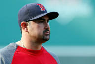 Adrian Gonzalez of the Boston Red Sox leaves the batting cage before a game with the Kansas City Royals at Fenway Park on August 24, 2012 in Boston, Massachusetts. (Photo by Jim Rogash/Getty Images)