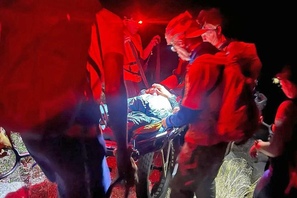 <p>Inyo County Search & Rescue</p> A hiker was rescued from the Sierra Nevada mountain range on June 12, 2024 after her legs mysteriously went numb