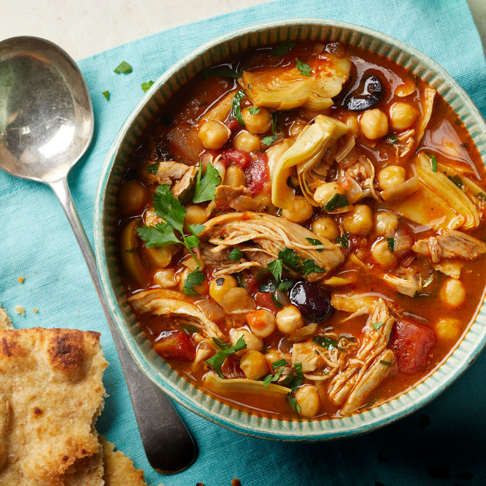 Slow-Cooker Mediterranean Chicken & Chickpea Soup