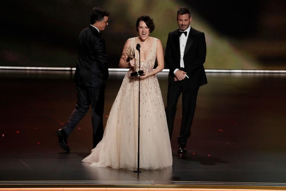 Phoebe Waller-Bridge accepts an Emmy for "Fleabag," which set the new "wee" template for short, delightful comedies.