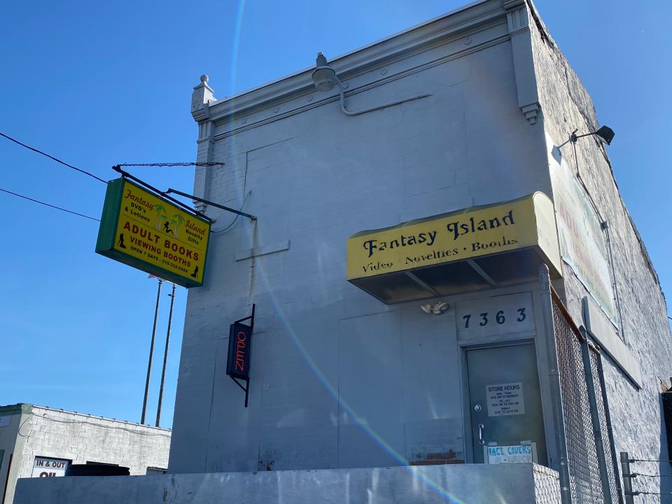 The Fantasy Island adult bookstore, next door to the place where the president’s personal lawyer, Rudy Giuliani, held a press conference to allege voter fraud.Richard Hall / The Independent