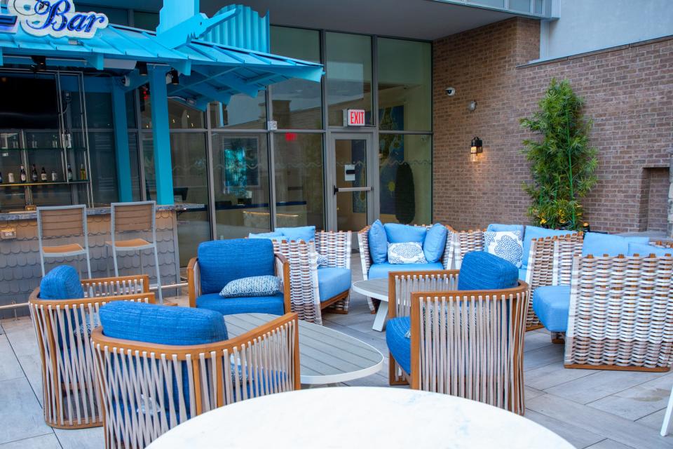 the outdoor patio of the License to Chill bar