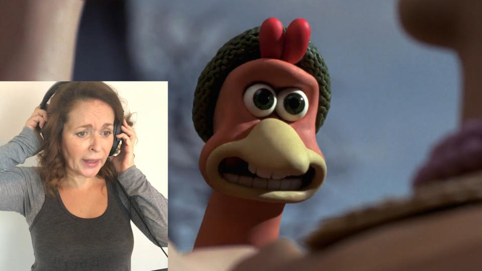 Julia Sawalha released a video comparing clips of Ginger from 'Chicken Run' with new recordings of her voice. (Credit: Julia Sawalha/Vimeo)