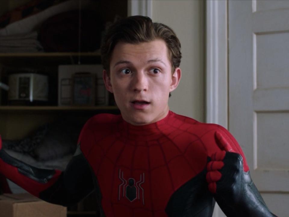 Tom Holland as Spider-Man in "Spider-Man: Far From Home."