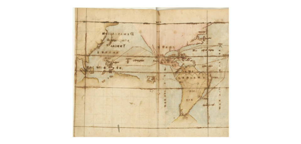 A map of ship routes across the Spanish Empire by 16th century cartographer Juan Lopez de Velasco. <a href="https://jcb.lunaimaging.com/luna/servlet/detail/JCBMAPS~1~1~1100~102700001:-Demarcacion-y-nauegaciones-de-Yndi?qvq=q:juan%20lopez%20de%20velasco;lc:JCBMAPS~1~1,JCB~3~3,JCBBOOKS~1~1,JCBMAPS~3~3,JCBMAPS~2~2,JCB~1~1&mi=35&trs=56" rel="nofollow noopener" target="_blank" data-ylk="slk:Courtesy of the John Carter Brown Library;elm:context_link;itc:0;sec:content-canvas" class="link ">Courtesy of the John Carter Brown Library</a>, <a href="http://creativecommons.org/licenses/by/4.0/" rel="nofollow noopener" target="_blank" data-ylk="slk:CC BY;elm:context_link;itc:0;sec:content-canvas" class="link ">CC BY</a>