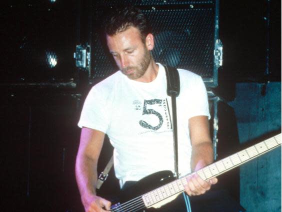Hook on stage with New Order in 1987 (Rex)